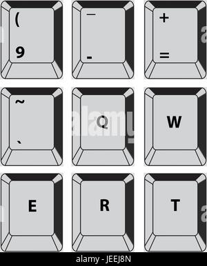 Vectors Simple set of Main Keyboard Keys. Stock Vector