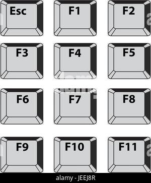 Vectors Simple set of Main Keyboard Keys. Stock Vector