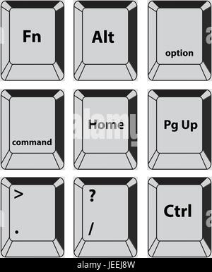 Vectors Simple set of Main Keyboard Keys. Stock Vector