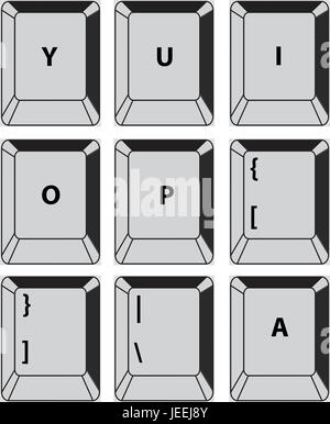 Vectors Simple set of Main Keyboard Keys. Stock Vector