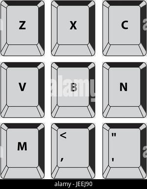 Vectors Simple set of Main Keyboard Keys. Stock Vector