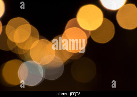 Blurred light street lamps as a the background Stock Photo