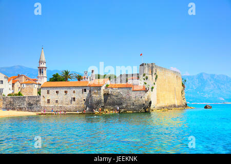 City walls of Old town of Budva, Montenegro Stock Photo