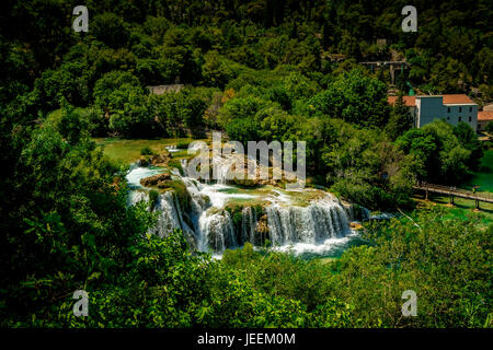 The Skradinski buk waterfall at Krka National Park in Croatia Stock Photo