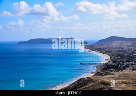 Scenic view of Vila Baleira beach in Porto Santo north of Madeira Portugal Stock Photo