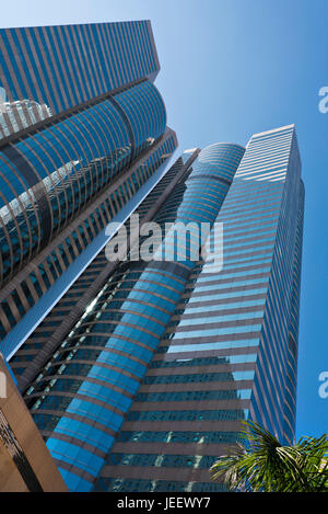 Vertical view of Exchange Square buildings in Hong Kong, China. Stock Photo