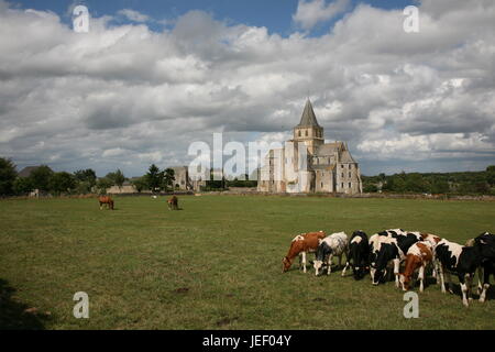 Cerisy Abbey (Abbaye de Cerisy), Cerisy-la-Forêt, Manche, Normandy Stock Photo