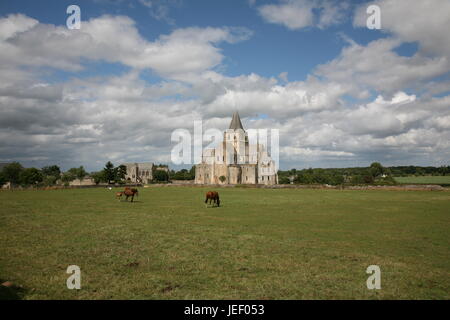 Cerisy Abbey (Abbaye de Cerisy), Cerisy-la-Forêt, Manche, Normandy Stock Photo