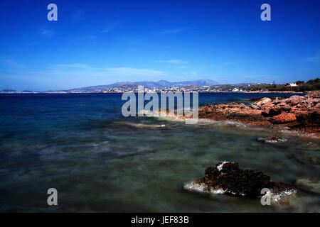 Attika is a peninsula or a historical scenery in medium Greek's country with the principal place Athens. Today in her lies the Greek region of Attika. Stock Photo