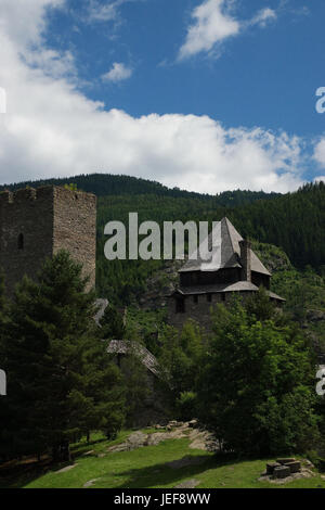 The castle dark green is the landmark of the Salzburg municipality of Ramingstein, close Tamsweg, in the Lungau, Austria, Die Burg Finstergrün ist das Stock Photo