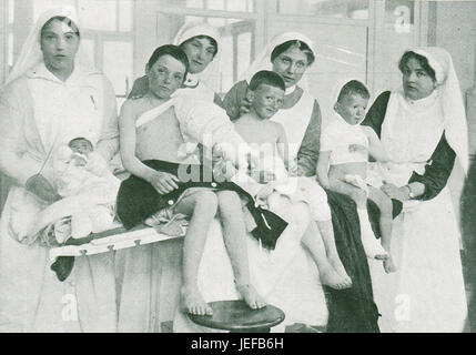 Child Victims of War at La Panne, Belgium, 1915 Stock Photo