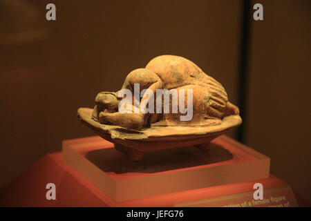 Sleeping Lady carved stone figure, National Museum of Archaeology, Valletta, Malta Stock Photo