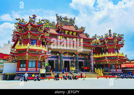 PULI, TAIWAN - MAY 07: This is a view of the Matsu temple architecture a popular traditional buddhist temple which many local Taiwanese people visit o Stock Photo