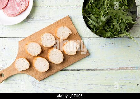 Photo of cut loaf, ham Stock Photo