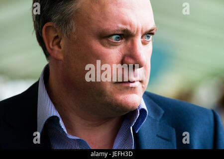 ED BALLS, former Labour shadow Chancellor of the Exchequer, and ex-MP, appearing   at the 2017 Hay Festival of Literature and the Arts, Hay on Wye, Wales UK Stock Photo