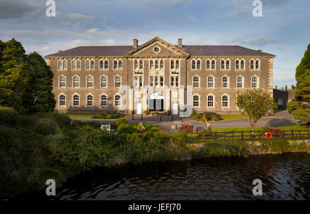 The head office of Belleek Pottery,  a porcelain company that began trading in 1884 in Belleek, County Fermanagh, Northern Ireland. The factory produc Stock Photo