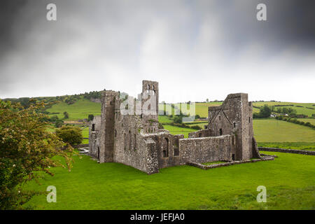 Fore Abbey is the old 15th century Benedictine Abbey ruin situated to the north of Lough Lene in County Westmeath, Ireland Stock Photo