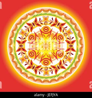 Vector circular pattern in orange Stock Vector