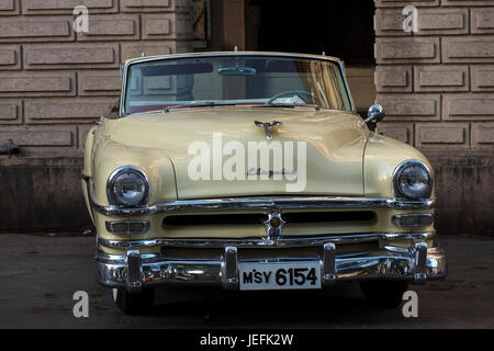 The image of Chrysler vintage car in car rally Mumbai,Horniman circle,  India Stock Photo