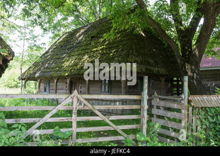 Typical wooden house in Maramures region, Romania Stock Photo