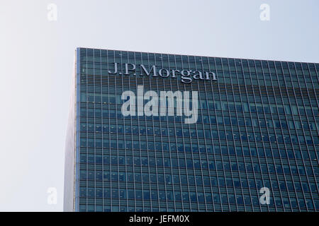 UK, London - April 08, 2015: Bank Street skyscraper in Canary Wharf Stock Photo