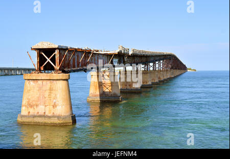 Bahia Honda road and Rail Bridge an abandoned bridge in the lower Florida Keys Stock Photo