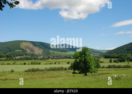 Innerleithen in Tweed valley near Traquair in Scottish Borders Stock Photo