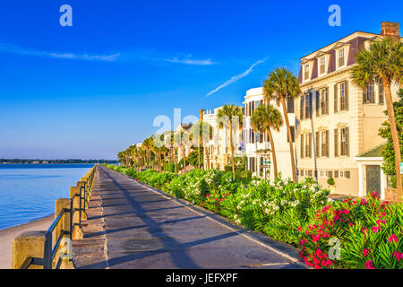 Charleston, South Carolina, USA at the historic homes on The Battery. Stock Photo