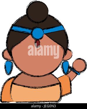 Indian woman cartoon Stock Vector