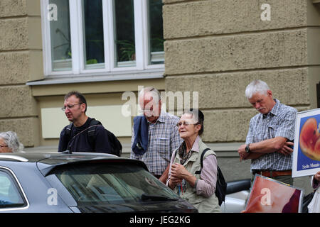 Munich, Germany. 24th June, 2017. Around 20 Christian fundamentalists demonstrated through Munich especially against abortion. Credit: Alexander Pohl/Pacific Press/Alamy Live News Stock Photo