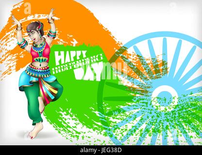 happy independence day of india greeting card Stock Vector