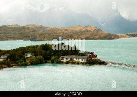 Pehoe Lake - Torres Del Paine National Park - Chile Stock Photo