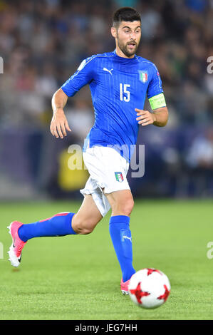 Marco Benassi during the UEFA European Under-21 match between Italy and Germany on June 24, 2017 in Krakow, Poland. (Photo by MB Media) Stock Photo