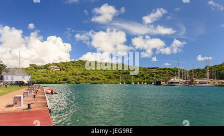 Nelsons Dockyard, is a national park on the island of Antigua.  It is the only continually working Georgian shipyard in the world. Stock Photo
