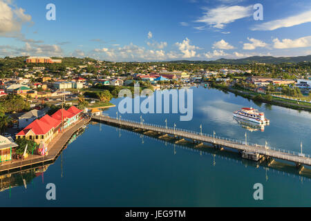 St Johns waterfront.  St Johns is the capital of the island of Antigua, one of the Leeward Islands in the West Indies. Stock Photo