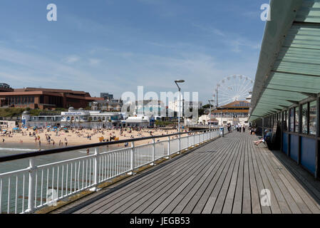 The pier and beach at Bournemouth a popular seaside resort in southern England UK. June 2017 Stock Photo