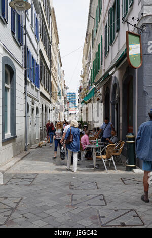 A view of one of the smaller side streets off Main Street in Gibraltar Stock Photo