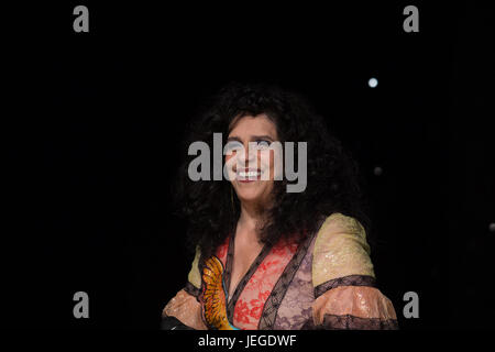 The singer Gal Costa performs the recording of the DVD 'Estratosférica' at Casa Natura Musical, west side of São Paulo, on Friday, June 23. (PHOTO: CIÇA NEDER/BRAZIL PHOTO PRESS) Stock Photo