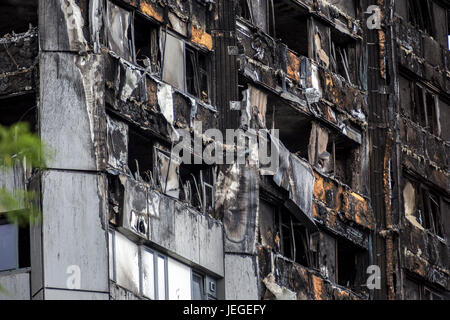 London, UK. 24th Jun, 2017. Grenfell Tower in west London after a fire which devastated all building and left dozens of residents dead. Credit: Dominika Zarzycka/Alamy Live News Stock Photo