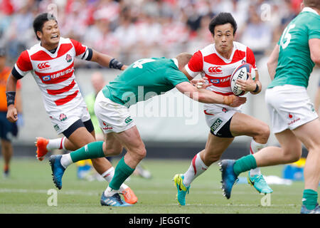 Tokyo, Japan. 24th June, 2017. Kenki Fukuoka (JPN) Rugby : Lipovitan D Challenge 2017, Rugby test match between Japan 13-35 Ireland at Ajinomoto Stadium in Tokyo, Japan . Credit: Yusuke Nakanishi/AFLO SPORT/Alamy Live News Stock Photo