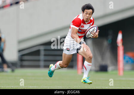 Tokyo, Japan. 24th June, 2017. Kenki Fukuoka (JPN) Rugby : Lipovitan D Challenge 2017, Rugby test match between Japan 13-35 Ireland at Ajinomoto Stadium in Tokyo, Japan . Credit: Yusuke Nakanishi/AFLO SPORT/Alamy Live News Stock Photo