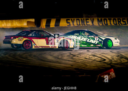 Sydney Motorsport Park, Australia. 24th June 2017.  Jabbit & Aaron Dewar in an epic battle. Anthony Bolack/Alamy Live News Stock Photo