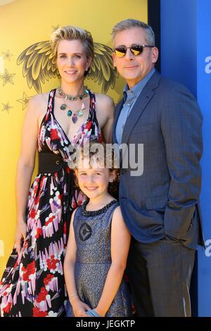 Los Angeles, USA. 24th June, 2017. Kristen Wiig, Nev Scharrel, Steve Carell at arrivals for DESPICABLE ME 3 Premiere, Shrine Auditorium, Los Angeles, CA June 24, 2017. Credit: Priscilla Grant/Everett Collection/Alamy Live News Stock Photo