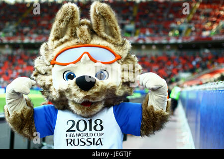 Moscow, Russia. 25th Jun, 2017. Lobo Zabivaka during Chile-Australia match valid for the third round of the 2017 Confederations Cup on Sunday (25th), held at Spartak Stadium (Otkrytie Arena) in Moscow in Russia. Credit: Foto Arena LTDA/Alamy Live News Stock Photo