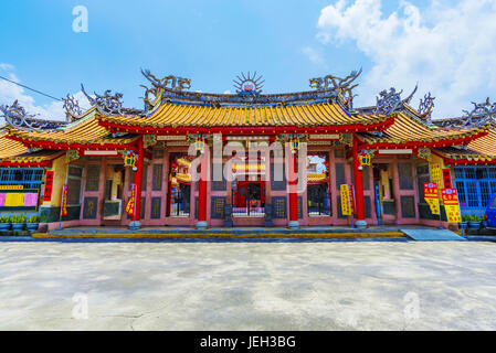 PULI, TAIWAN - MAY 07: This is the exterior architecture of a traditional Confucius temple which is a popular landmark for local Taiwanese people on M Stock Photo