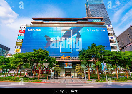 TAIPEI, TAIWAN - MAY 31: This the att 4 fun shopping complex which is a very popular mall is in the Xinyi financial district where many people go shop Stock Photo