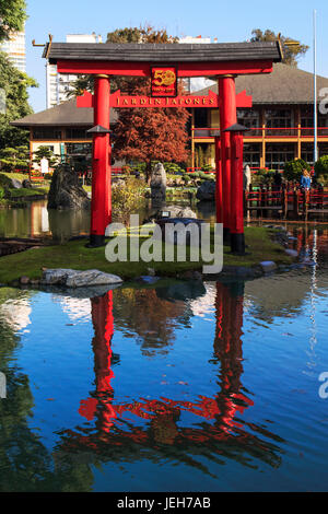 Japanese garden arch. Buenos Aires, Argentina. Stock Photo