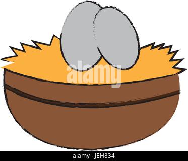 eggs in the bowl easter celebration image Stock Vector