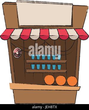circus booth shooting with targets game pennant Stock Vector