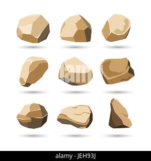 rock and stone set Stock Vector